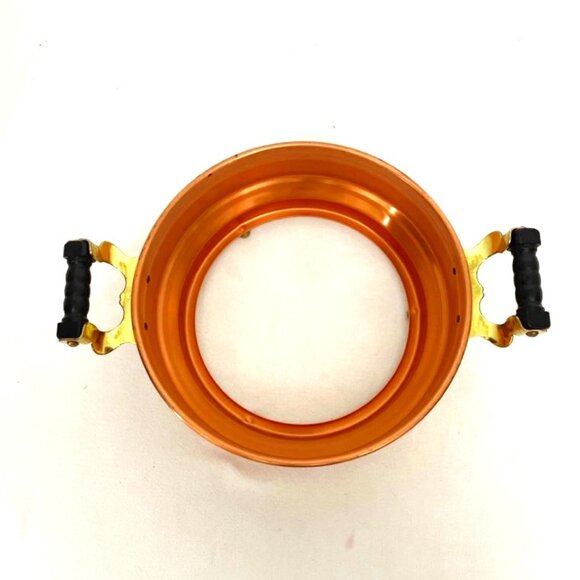 Vintage Copper Carrier with Glass Casserole Insert Handles Footed - Picture 6 of 8